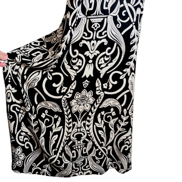 MSK, Black & White Paisley Sleeveless Maxi Dress, EUC, Beachy, Vacation, Boho - Picture 9 of 16
